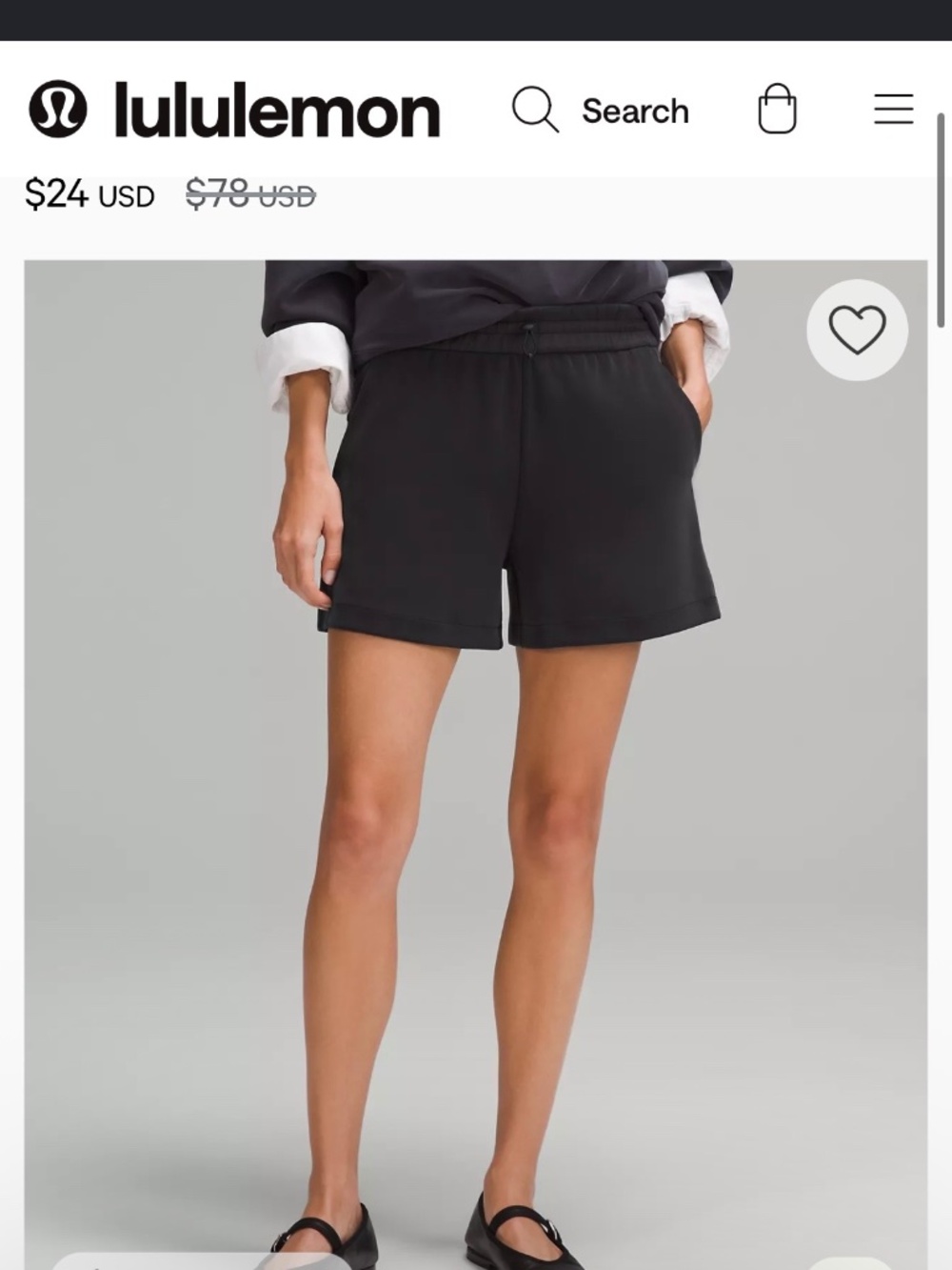 lululemon softstreme High rise shorts 4"